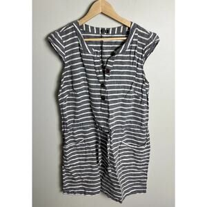 J.Crew Striped Olivia Shift Mini Dress Size 10/12 Drawstring Pockets Women’s